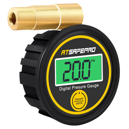 ATsafepro Digital Bike Tire Pressure Gauge - 200 PSI/13.6Bar, Presta Tire Pressure Gauge for Bike,Accurate Tire Pressure Gauge for Mountain & Road Bikes, Easy-to-Read LCD Display