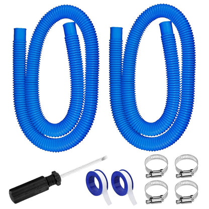 2 pcs Swimming Pool Replacement Hose 59 Inch Long 1.25 Inch Diameter,Compatible with Filter Pump 300GPH, 330 GPH, 530 GPH, and 1,000 GPH (Blue 2Pack)