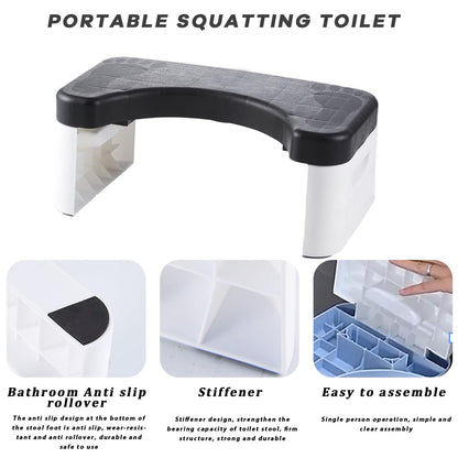 Bathroom Toilet Stool, Squatting Toilet Stool, Detachable Multi-Functional Seat Pan, Portable Step for Home Bathroom, Portable, Sturdy(White)