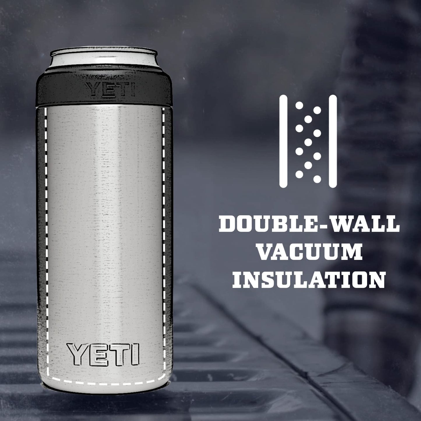 YETI Rambler 12 oz. Colster Slim Can Insulator for The Slim Hard Seltzer Cans, Black