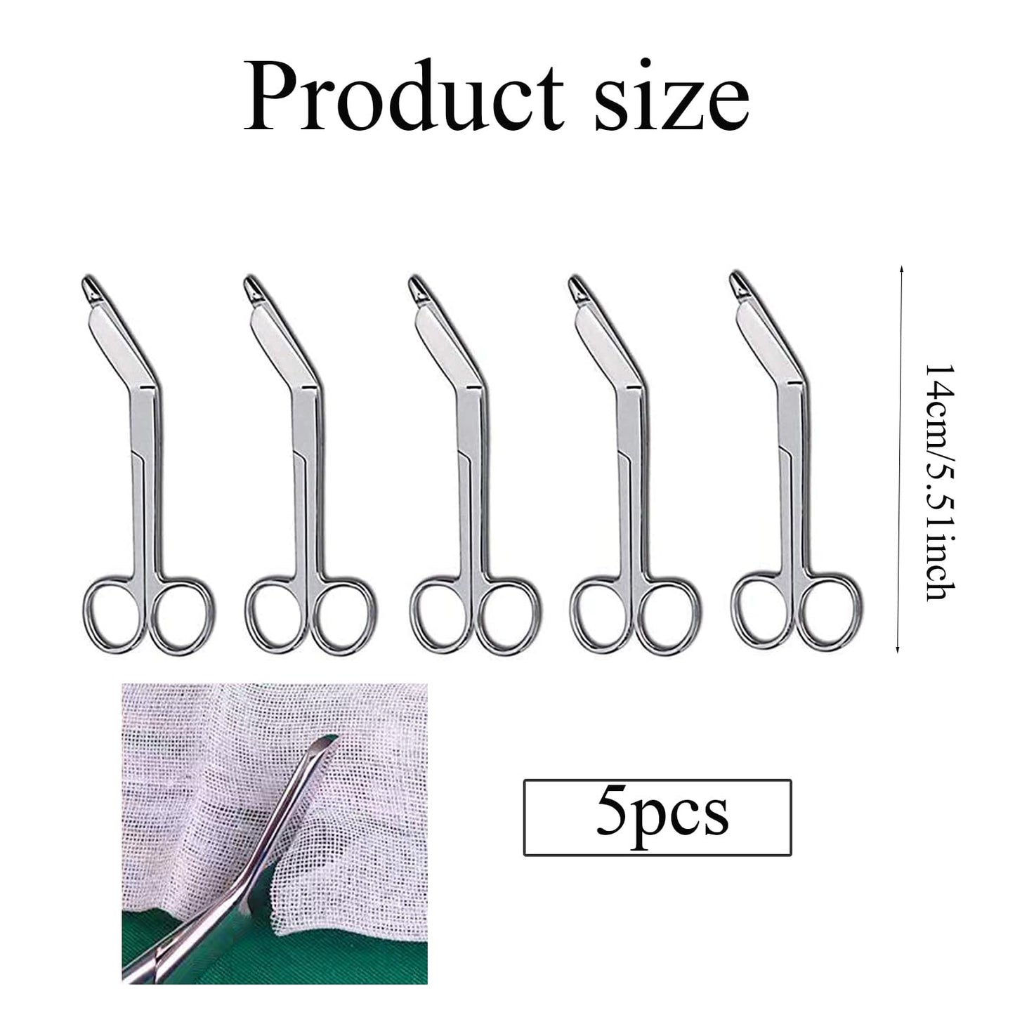 Shoyisenka 5 Pcs Bandage Scissors, 5.5" Gauze Scissors, Stainless Steel Bandage Scissors Nurse Accessories