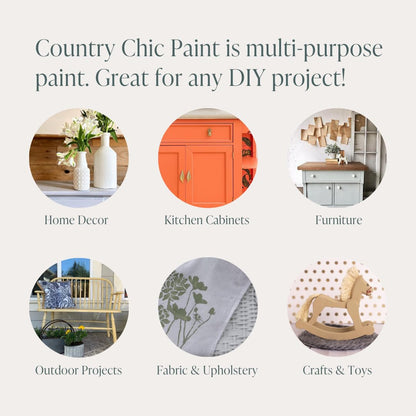 Country Chic All-in-One Chalk Paint for Furniture, Cabinets, Home Decor, Eco-Friendly, Matte Finish, Built-In Primer & Top Coat for Wood, Metal - Simplicity (White) - 8 oz (237 ml)