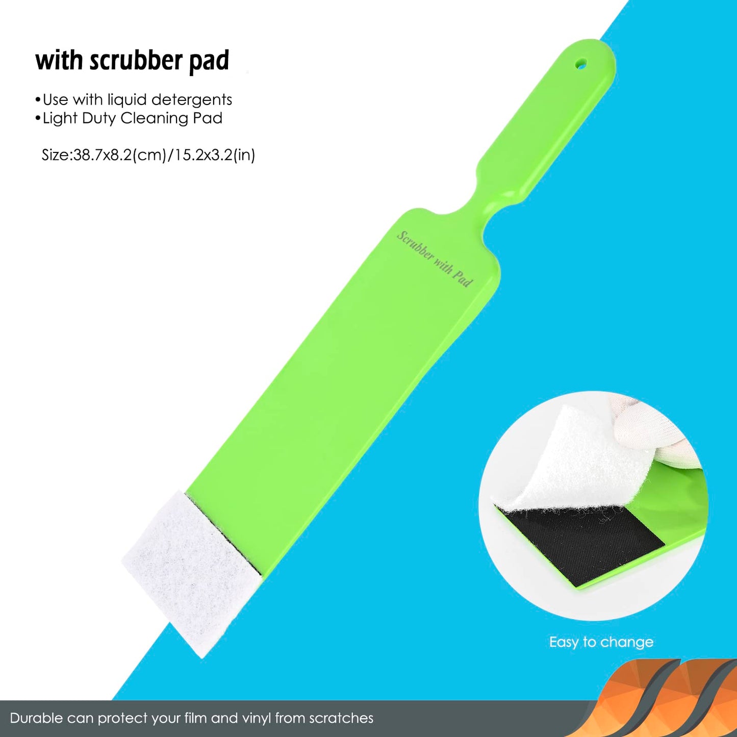 EHDIS Window Tint Bulldozer Squeegee Scrubber Paddle Squeegee, Long Handle Flat Glass Bulldozer Tint Tool for Car Front Windows Rear Glass Cleaning, Auto Window Tinting Car Glass Film Installation