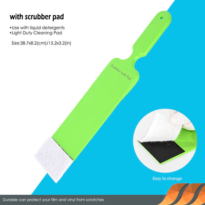 EHDIS Window Tint Bulldozer Squeegee Scrubber Paddle Squeegee, Long Handle Flat Glass Bulldozer Tint Tool for Car Front Windows Rear Glass Cleaning, Auto Window Tinting Car Glass Film Installation
