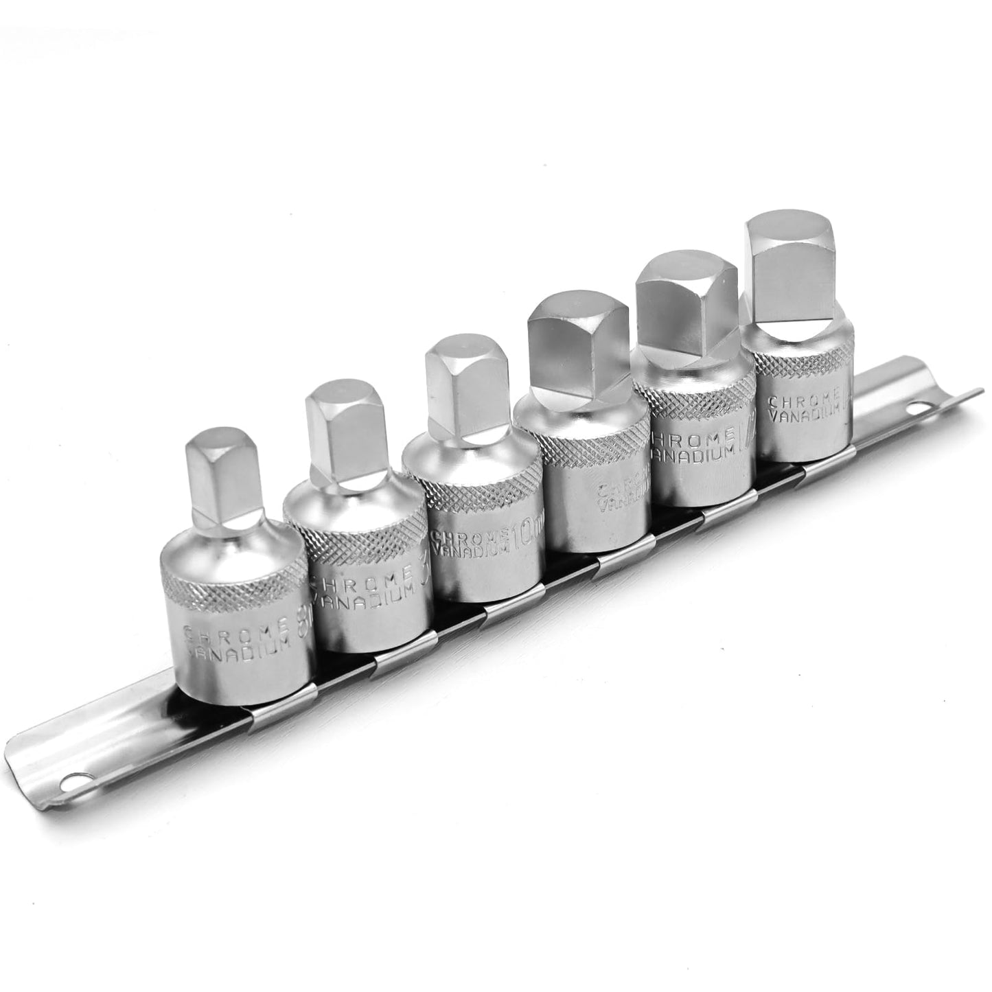 DAKCOS 6 Pcs Drain Plug Key Socket Set, 1/2" Drive Oil Drain Plug Key Axle Oil Sump Spanner Wrench, Metric 8mm/10mm/12mm/14mm,3/8" /1/2", CR-V