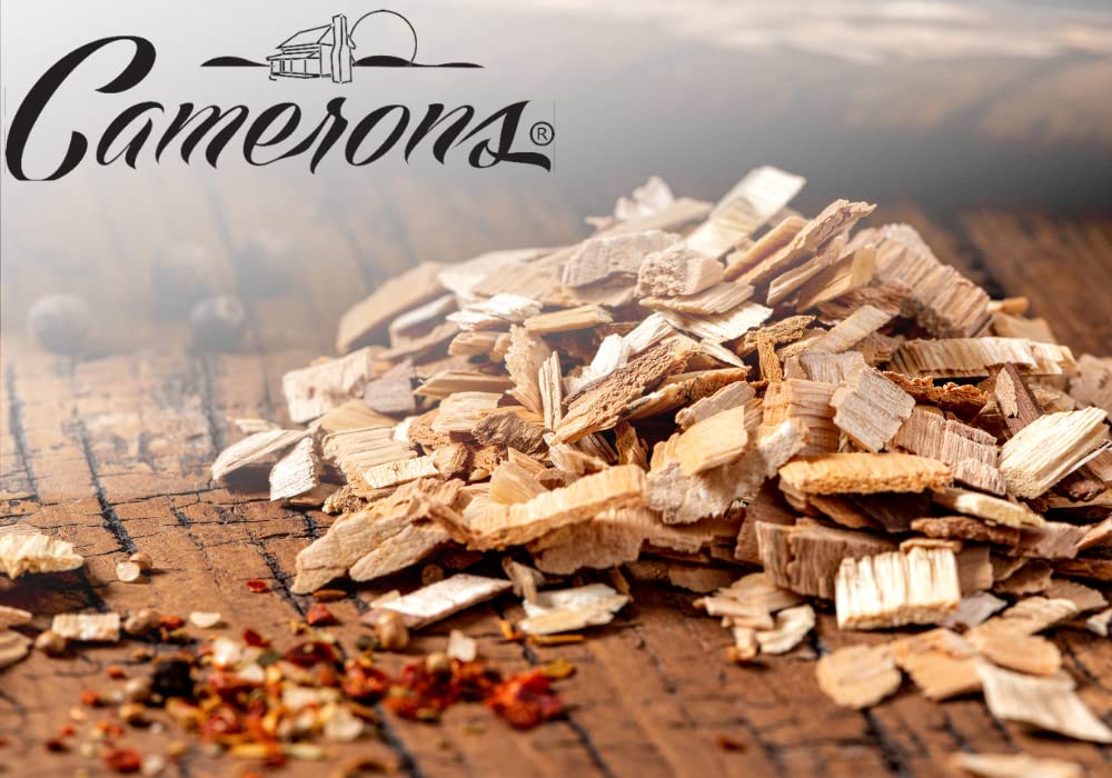 Camerons All Natural Mesquite Wood Chips for Smoker -260 Cu In Bag, Approx 2 Pounds- Kiln Dried Coarse Cut BBQ Grill Wood Chips for Smoking Meats - Barbecue Smoker Accessories - Grilling Gifts for Men