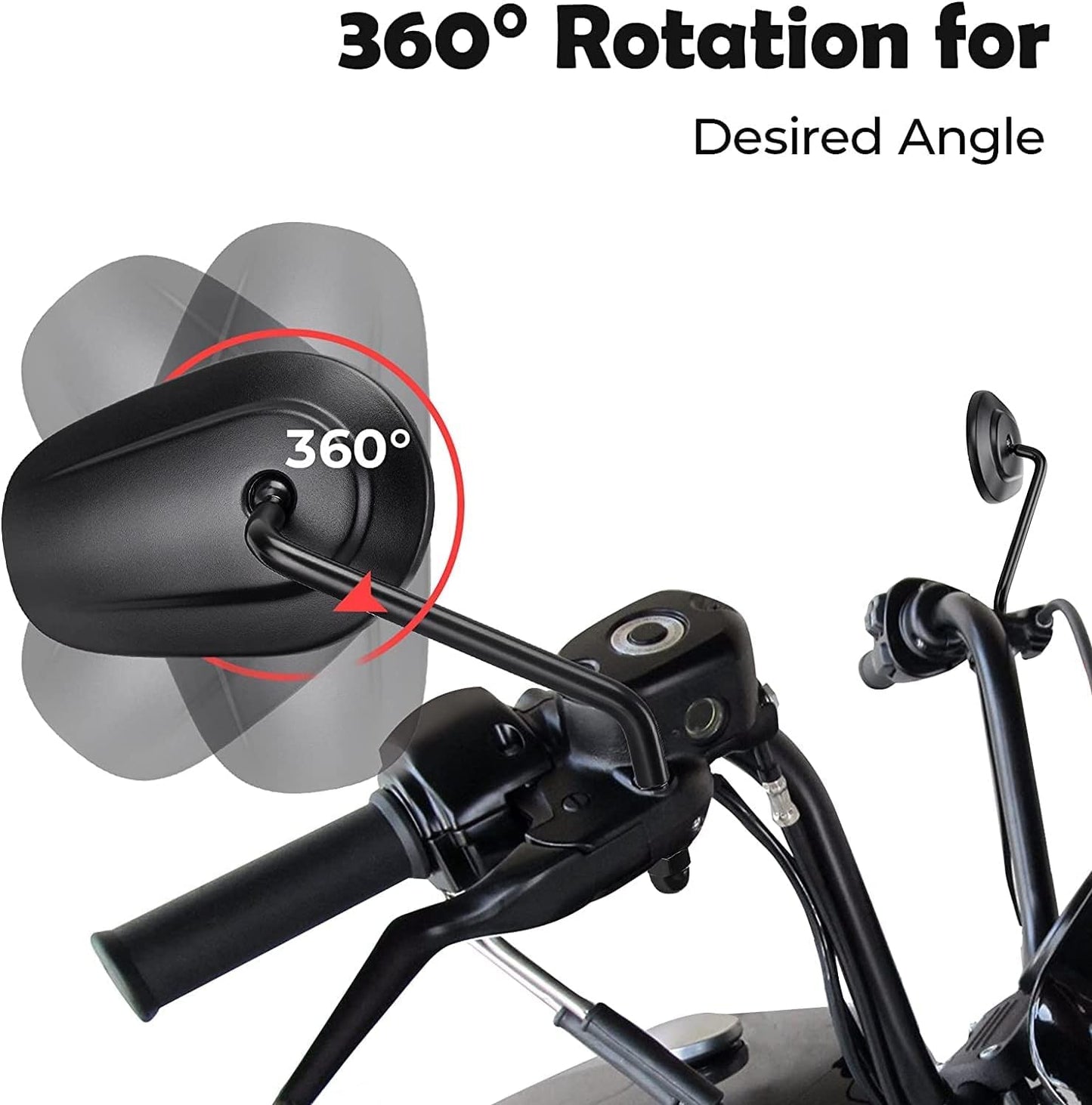 VPZMT 8mm Teardrop Rearview Mirrors for Harley Road King CVO Road Street Tri Glide Freewheeler Street XG500 XG750 Sportster XL883 1200 Softail Street Bob Dyna Models (Black)