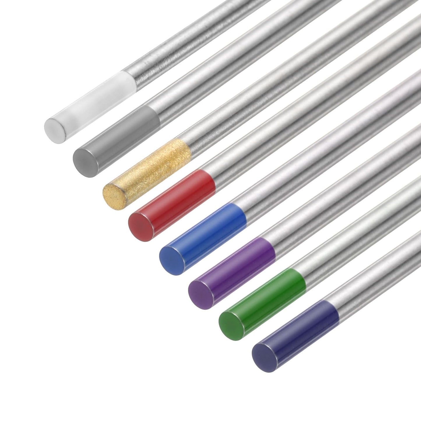 HARFINGTON 10pcs TIG Welding Tungsten Electrodes 1/16" x 7" Mixed for Stainless Steel Welding, Aluminum Magnesium Alloy Welding Aerospace Automobile Manufacturing, Purple
