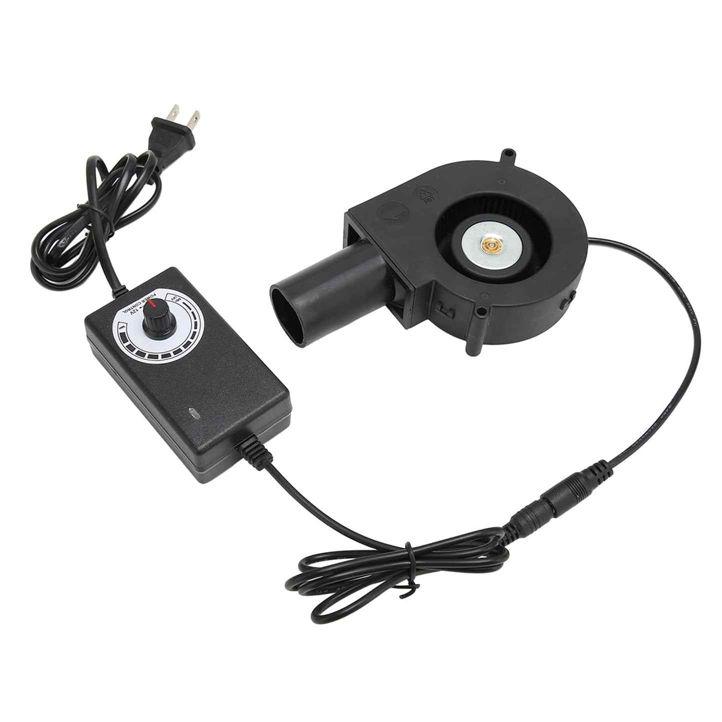 Smal Blower Fan, 120mm Mini Small Blower Fan DC Cooling Fan 12V Brushless Motor Blower Fan with Speed Control for Receiver DVR for Modem Cooling US Plug 100 to 240V