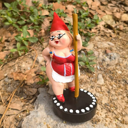 Pole Dancing Garden Gnome Statue,Funny Outdoor Indoor Dance Garden Collectible Figurine,Funny Resin Cartoon Gnome Figurine Pole Dancer,Dwarf Sculpture Ornament for Yard Lawn Patio Decoration