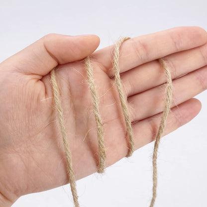 1000FT Jute Twine Rope 3mm Natural Thick Garden Twine String Heavy Duty for Gardening Bundling Crafts Arts Gift Wrapping Packing Material Wedding Christmas Decoration Bulk