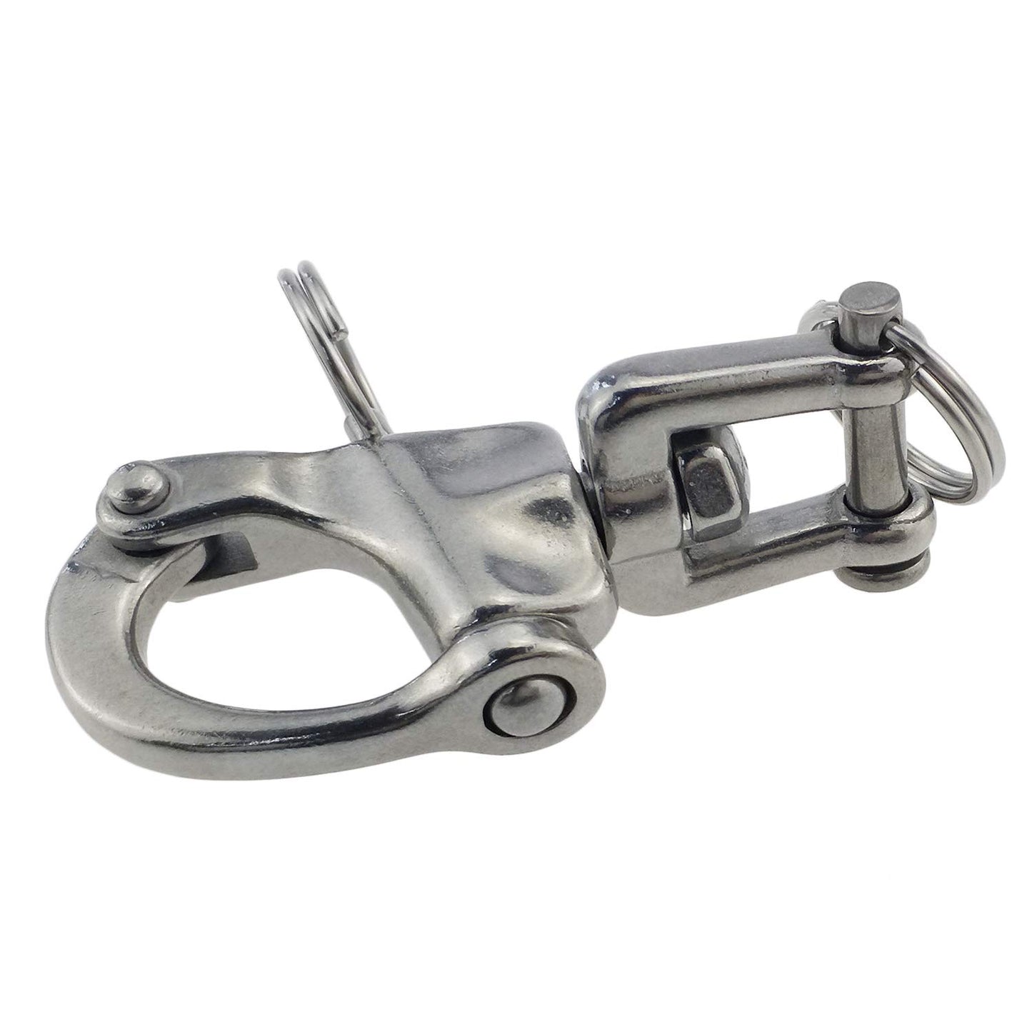 Pair of 3-1/2 inch Jaw Swivel Snap Shackle 316 Stainless Steel for Sailboat Spinnaker Halyard