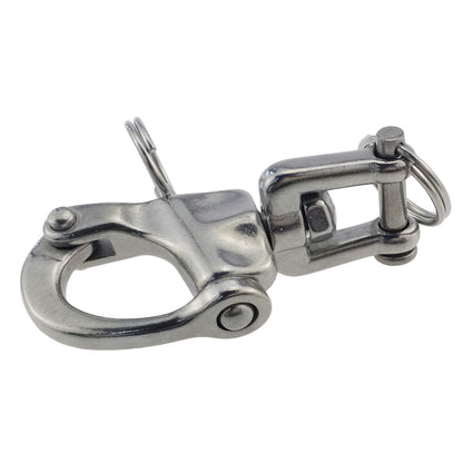 Pair of 3-1/2 inch Jaw Swivel Snap Shackle 316 Stainless Steel for Sailboat Spinnaker Halyard