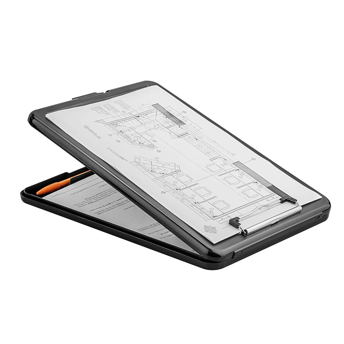 ZCZN Clipboard with Storage, 2 Pack Foldable Storage Clipboard, Nursing Clipboard for School, School, Office, Jobsite or Medical Staff, 9.84 x 13.78 Inches, Black