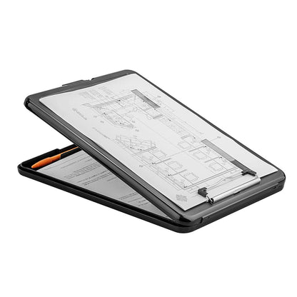 ZCZN Clipboard with Storage, 2 Pack Foldable Storage Clipboard, Nursing Clipboard for School, School, Office, Jobsite or Medical Staff, 9.84 x 13.78 Inches, Black