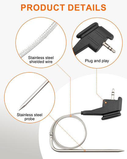 ULXIOM Air Temperature Thermometer Probe Replacement for Ninja DZ550 Foodi Smart XL 6-in-1 Dual Temp Probe Indoor Grill & Air Fryer Accessories
