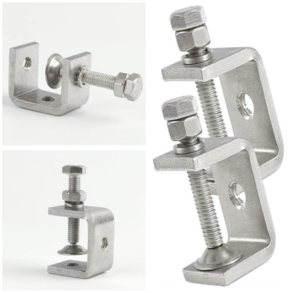 RHBLME 4 Pack Heavy Duty C Clamps, 304 Stainless Steel Small C Clamps, Clamping Range 1in to 1.65in, G Clamps with Adjustable Wide Jaw Openings for Woodworking Welding Construction