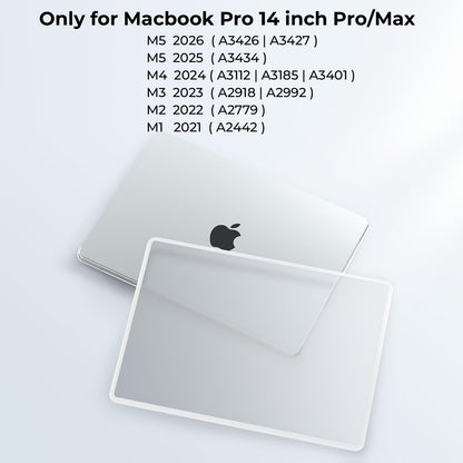 BlueSwan Compatible with MacBook Pro 14 inch 2026-2021 Release M5 M4 M3 M2 M1 Pro/Max Chip, Anti-Cracking Hard Shell Case Anti-Fingerprint Soft TPU Bumper, Frosted White