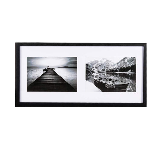 UMICAL 5x7 Picture Frames 2-Opening Collage Picture Frame Gallery Style Black Wood Matted Photo Frames with HD Plexiglass for Vertical or Horizontal Wall Mounting