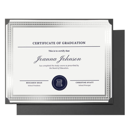 48-Pack Single Sided Award Certificate Holders - Bulk Certificate Holders for Graduation, Diploma, Employee Appreciation, Certification (fits 8.5x11, Black)