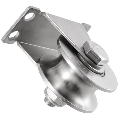 2 Pcs 2 Inch U Groove Wheel, Stainless Steel Groove Wheel Pulley, Heavy Duty U Groove Caster for Wire Rope Rail, DIY, Load Capacity 840 Lb