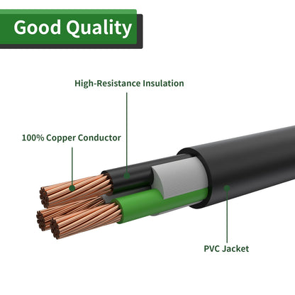 RVGUARD Welder Adapter, Generator 4 Prong 30 Amp to Welder 50 Amp Adapter, NEMA L14-30P to 6-50R Welding Adapter, 12 Inch, Green