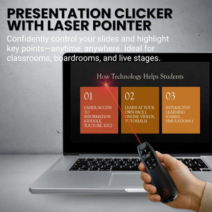 Red Star Tec Wireless Powerpoint and Keynote Presentation Remote Clicker PR-819 (Black, 1 Pack)