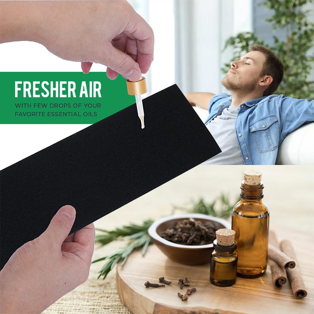 REMRAF Air Vent Filters, 4"x10 24-Pack Vent Filters, Activated Carbon Air Filters for Home, Floor Vents Registers, Diffusers, Air Purifiers. AC, Pre-Filters. Fits 10"x4"-10"x3"-10"x2" Vents. 1.5mm