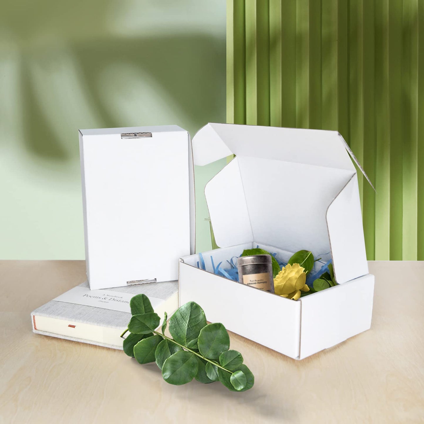 White Corrugated Cardboard Shipping Boxes, 150x100x50mm (6"x4"x2") Small Parcel Boxes, Packaging Mailing Boxes for Business, Posting, Small Packet Shipping, Storing or Gift(Pack of 25)