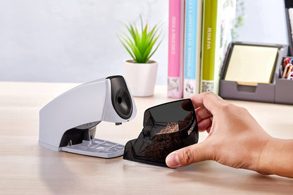 Bostitch Office Personal Electric Pencil Sharpener, Powerful Stall-Free Motor, High Capacity Shavings Tray, Black (EPS4-BLKSLV)