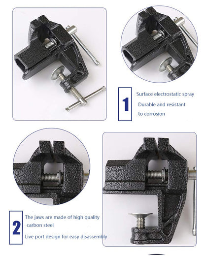 Mini Table Clamp, Small Bench Vice, New Upgraded cast Iron Manufacturing Jewelers Hobby Clamps Craft Repair Tool Portable Work Bench Vise (mini)