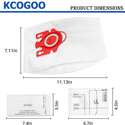 10Pack FJM vacuum Cleaner bags Replacement for Miele Compact C2 Compact C1 Complete C1 S241 S290 S300i S500 S700 S4 S6 Series - Replaces Part#10123220