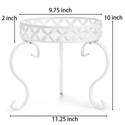 TOPZEA 2 Pack Metal Round Plant Stand, Rustproof Iron Flower Pot Holder Support, Heavy Duty Single Plant Pedestal Modern Potted Display Rack for Indoor Outdoor, Kitchen, Home, Bedroom, Patio, Balcony