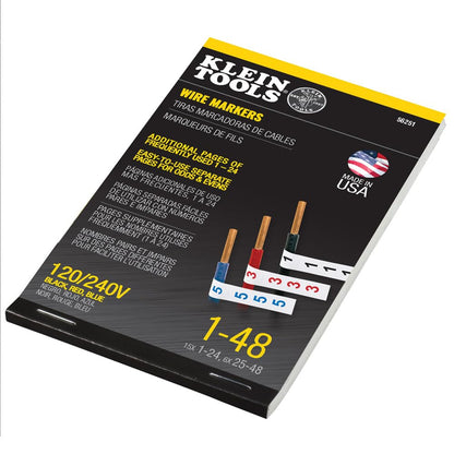 Wire Marker Book 120/240V 3 Phase 1-48