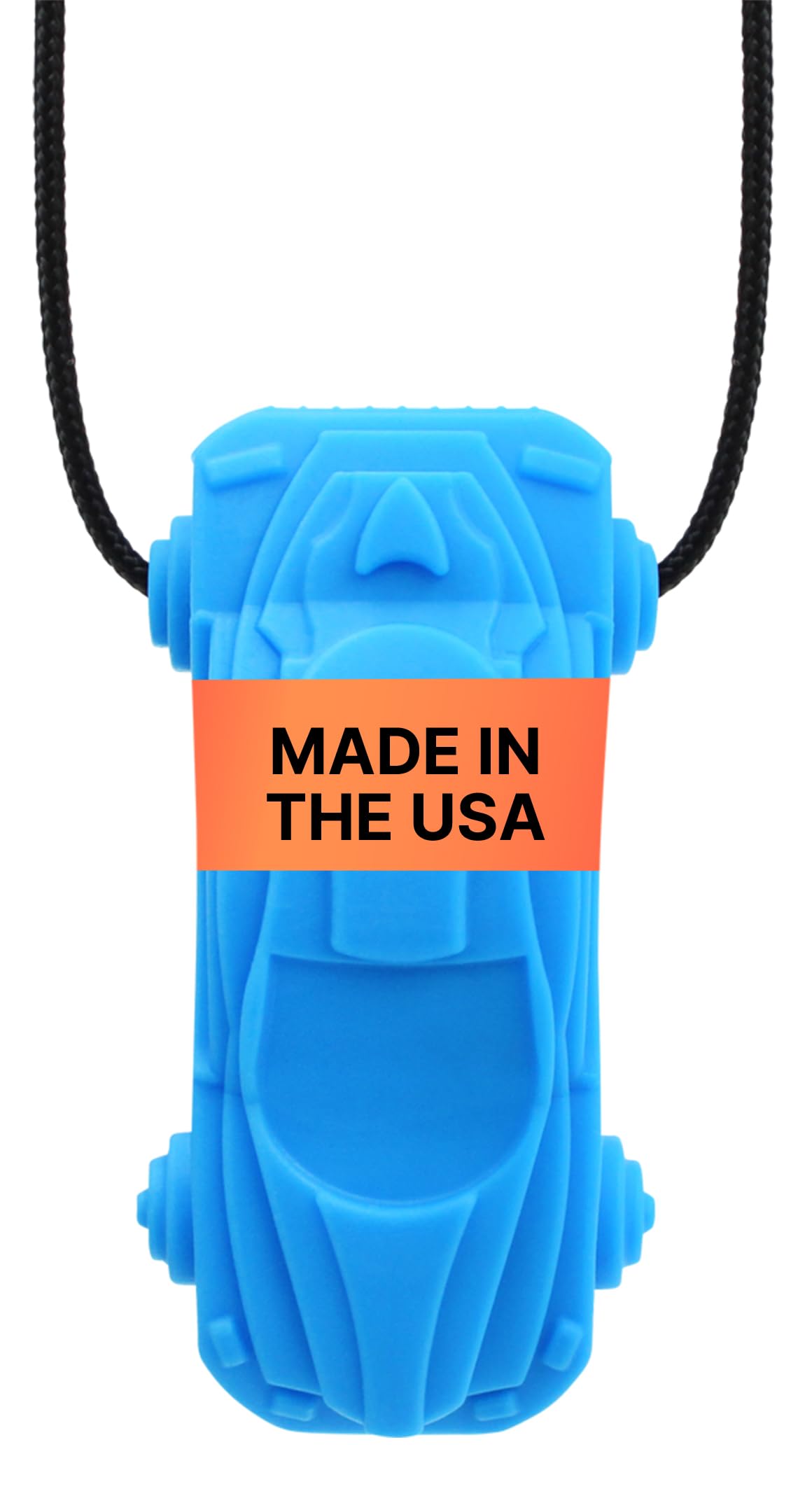 ARK Racecar, Chew Necklaces for Sensory Kids and Adults, Oral Fidget for Autism, ADHD, SPD, Anxiety, Medical-Grade Sensory Chew Necklace, XT, Firm, Bright Blue