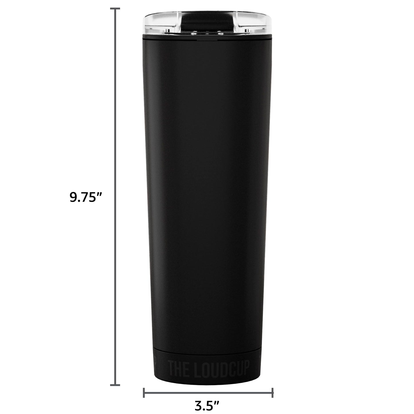 The LoudCup 23oz Reusable Water Bottle (Jet Black) – 2-in-1 Travel Tumbler & Noisemaker – BPA-Free, Blow Horn & Cup with Slide Lid – Perfect for Sports Events, Game Day, Tailgating & Parties