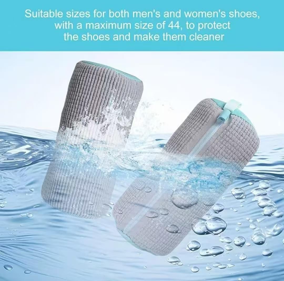 Shoe Laundry Bags for Washing Machine, 2Pcs Reusable Shoe Washing Bag, Laundry Bag for Washer and Dryer (Grey-2PCS)