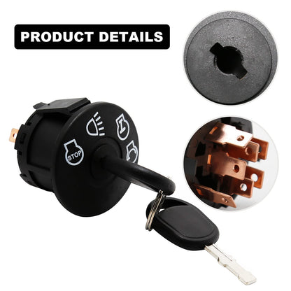 Aynaxcol GY20074 Starter Ignition Switch with Keys 7-Terminals Replacement for John Deere Series Tractors D100 D105 D110 D120 D125 D130 D140 D150 D155 D160 D170, Replace AM133597