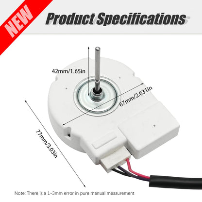 VIKKSAER 50240401000Q Refrigerator Fan, Motor ZWF-02-4 DC 12V 4W 2100RPM, Replaces 5304498691