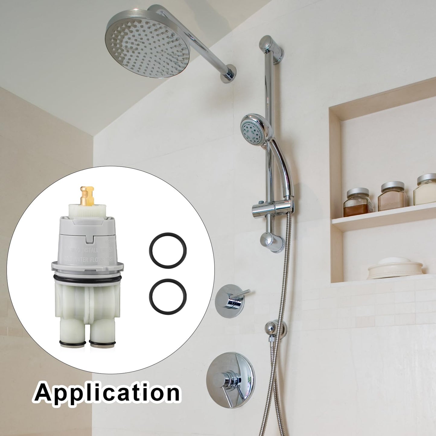 BOXOB RP46074 Shower Valve Replacement for Delta, Faucet Tub Shower Cartridge Replacement Compatible with Delta 13/14 Series Single Handle Bathtub and Shower