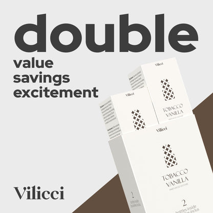 Vilicci Car Air Freshener, Tobacco Vanilla Scent, Long Lasting Fragrance for Auto and Home, 2 Bottles of Car Perfume