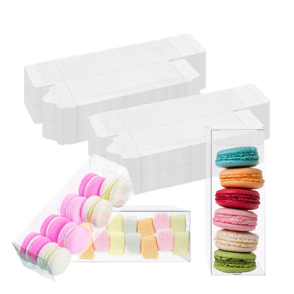 WODJR 50 Clear Gift Boxes - Transparent Cube PET Boxes, 2x2x6inch for Wedding, Birthday, Baby Shower