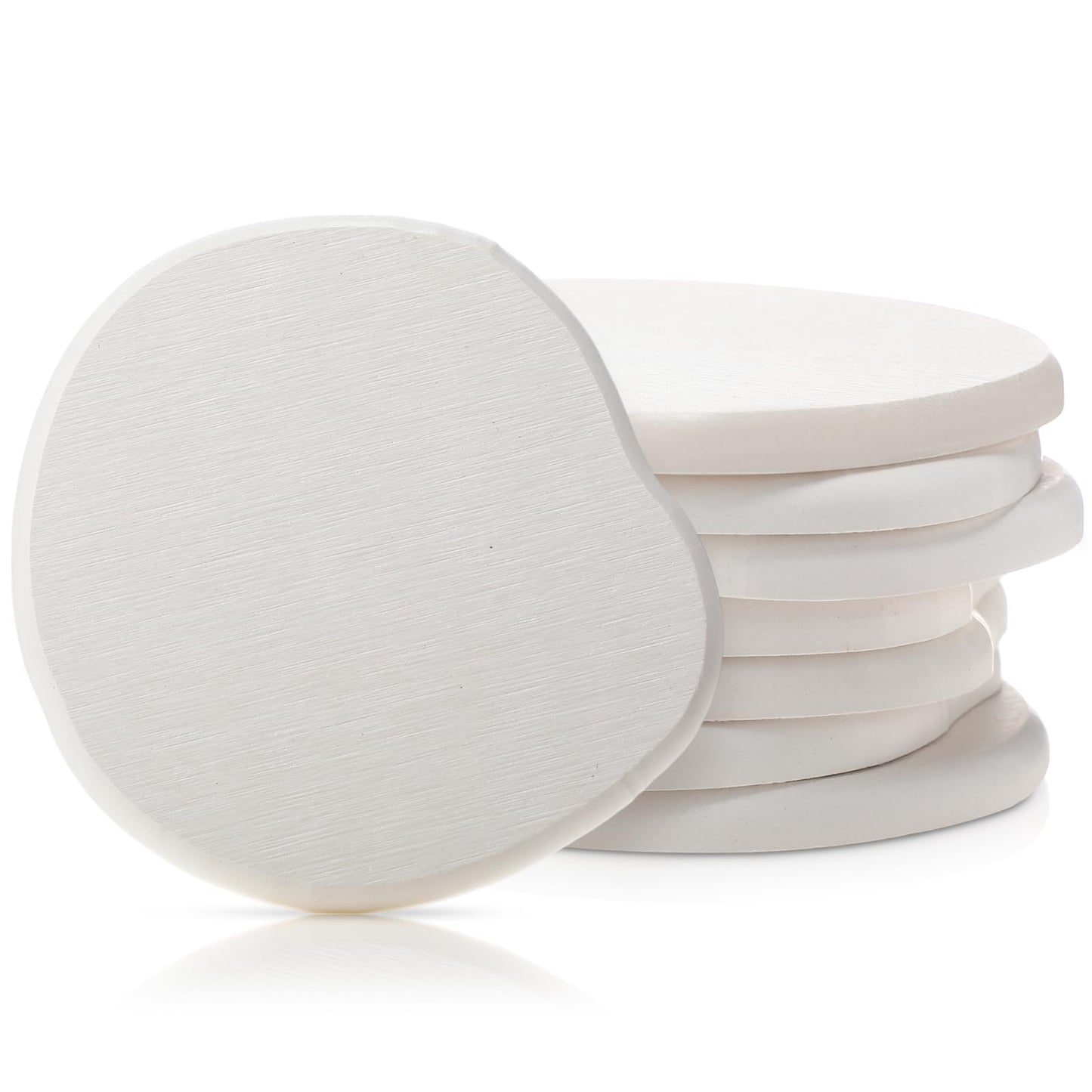 Diatomaceous Earth Coasters Set of 4，Cool Absorbent Quick-Dry Drink Coasters for Desks, Cute Modern Stone Design with Stylish White Aesthetic (White, 8)