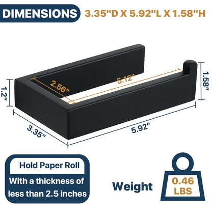 Sayayo Toilet Paper Roll Holder Wall Mounted, SUS304 Stainless Steel Toilet Paper Holder, Matte Black Bathroom Tissue Holder, Kitchen and Washroom, Hand Towel Holder Screw-in, GKN2211-B