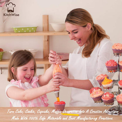 Russian Piping Tips - 100 Piece Cake Decorating Supplies - Baking Supplies Set Cupcake Flower Decorating Kit with 3 Russian Ball Tips