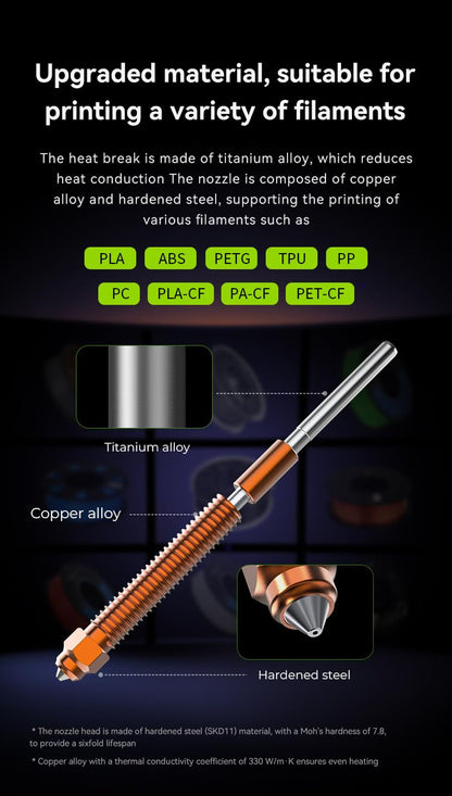 Creality K2 Plus/Creality Hi/K2 Unicorn Quick-Swap Nozzle 0.4mm with Thermal Grease for 3D Printer, Swift Installation, High-Flow Printing, Upgraded Material, Precision Craftsmanship