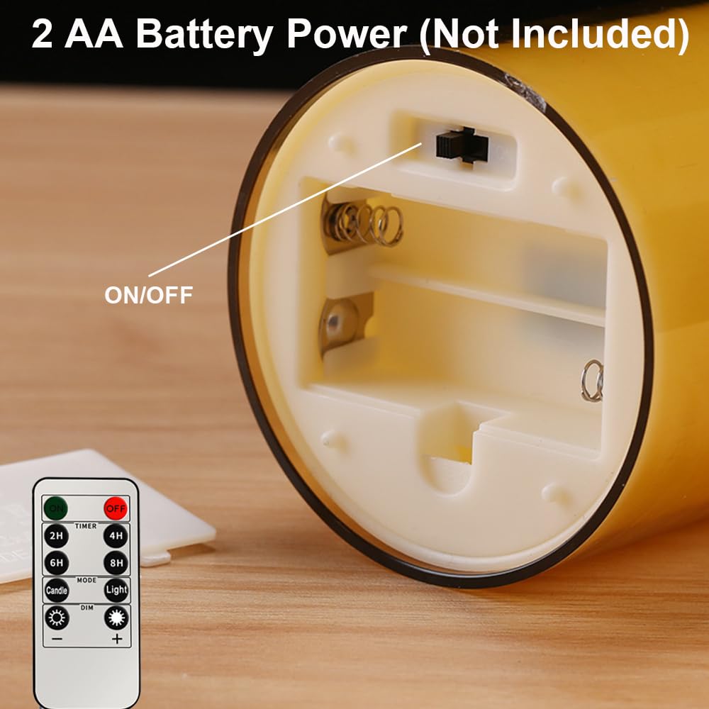 3Pack LED Flameless Flickering Candles with Remote Control and Timer,Battery Operated Electric Candles for Home Party Wedding Birthday Halloween Christmas (Grey)