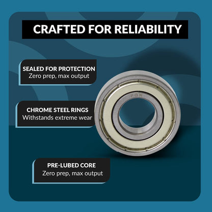 PGN (10 Pack) 6202-ZZ Bearing - Lubricated Chrome Steel Sealed Ball Bearing - 15x35x11mm Bearings with Metal Shield & High RPM Support