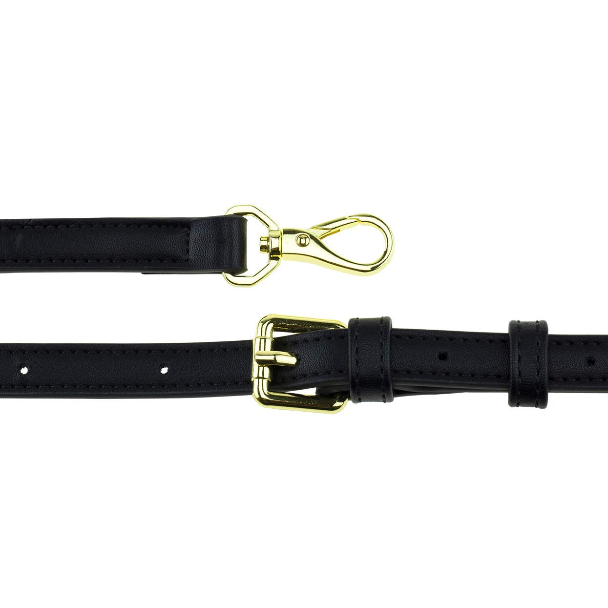 Allzedream Leather Purse Strap Replacement Crossbody Handbag Long Adjustable, Black, Medium