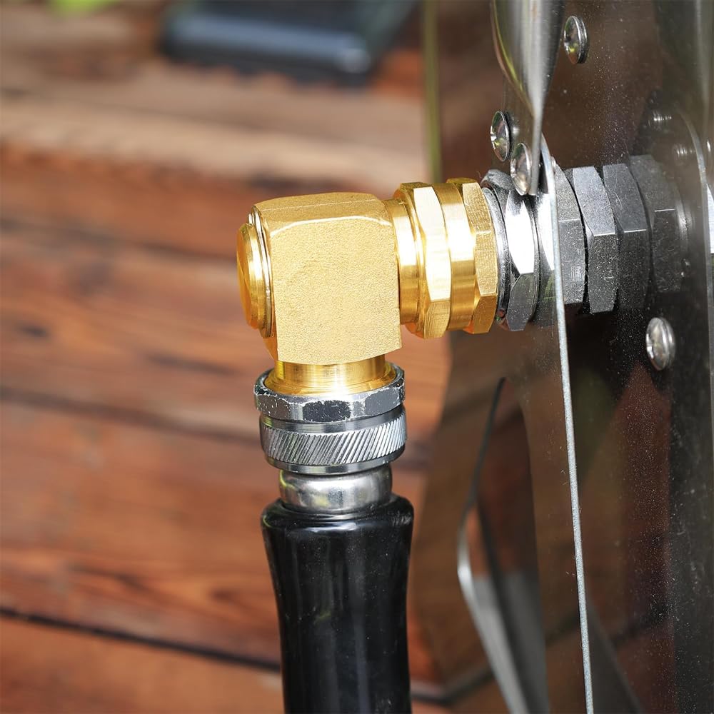 2 Pcs 90 Degree Hose Bends with A Strip of Adhesive Tape for Quick Connect Fittings Brass Rotating Solid Adapter Splitter Connector Hoses Water Connectors (2)